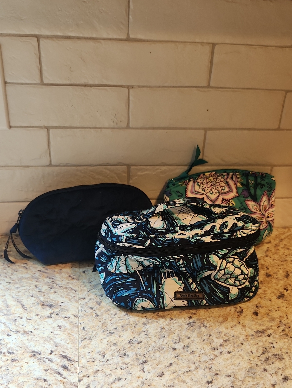 Vera Bradley Cosmetic Bag Bundle Set Of 3
